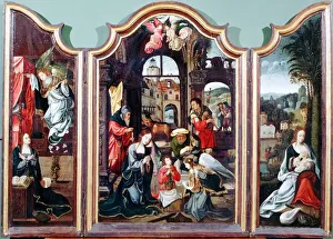 Adoration of the Shepherds' triptych attributed to Flemish artist Cornelis Adoration of the Shepherds' triptych attributed to Flemish artist Cornelis