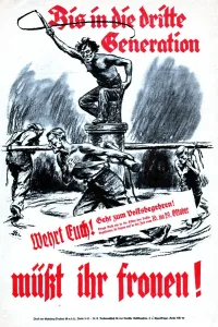 Affiche de propagande contre le Traite de Versailles a propos des reparations Affiche de propagande contre le Traite de Versailles a propos des reparations