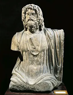 Alabaster bust of Serapis, from Tell Atub Alabaster bust of Serapis, from Tell Atub