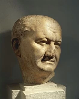 Annaba Gallery: Algeria, Head of the Roman Emperor Vespasian (Titus Flavius Vespasianus, 9 A.D)