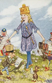 Alice and Her Friends Postcard by Charles Folkard, Based on Alice in Wonderland by Lewis Alice and Her Friends Postcard by Charles Folkard, Based on Alice in Wonderland by Lewis