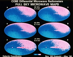 All-sky images constructed from preliminary data from DMR (Different Microwave All-sky images constructed from preliminary data from DMR (Different Microwave