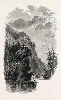 THE ALLEGHANY MOUNTAINS, US, USA, 1870s engraving