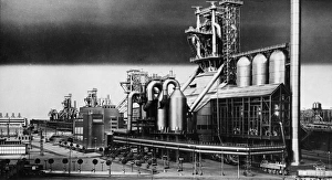 Detail of an aluminum model of the magnitogorsk steel works at the ussr pavillion of the Detail of an aluminum model of the magnitogorsk steel works at the ussr pavillion of the