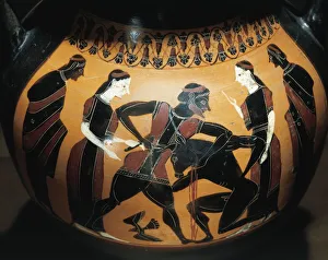 Amphora with Theseus fighting against Minotaur, attributed to Painter of Birth of Athena, Detail Amphora with Theseus fighting against Minotaur, attributed to Painter of Birth of Athena, Detail