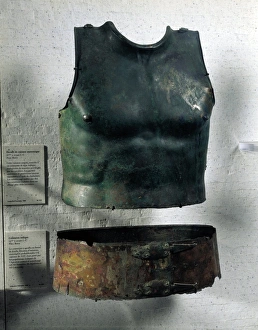 Anatomically shaped armour and bronze belt from Ruvo di Puglia, Bari province, Italy Anatomically shaped armour and bronze belt from Ruvo di Puglia, Bari province, Italy