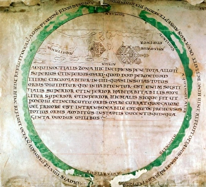 Anglo-Saxon map of 900s showing a flat earth and the ocean that was thought to surround it Anglo-Saxon map of 900s showing a flat earth and the ocean that was thought to surround it