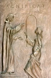 Annunciation basilica door sculpture