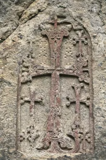 Armenia, Geghard Monastery, 4th century ad, Relief of cross-stone 'khachkar' Armenia, Geghard Monastery, 4th century ad, Relief of cross-stone 'khachkar'