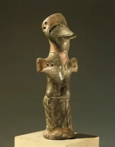Prints of Serbia, Vinca, Anthropomorphic idol, neolithic period, Vinca culture, terracotta Serbia, Belgrade, Narodni Muzej (National museum; Archaeological and Art Museum) Serbia Prints: Vinca Terracotta Print