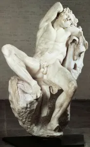 Print of a sleeping Roman marble satyr