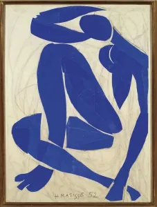 Prints of Henri Matisse (1869-1954), Blue Nude IV, 1952 Modern Art Piece Prints: Print of a reclining woman in blue hues, created by Henri Matisse
