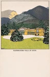 Print of Imperial villa in Ischl, a color lithography on paperboard