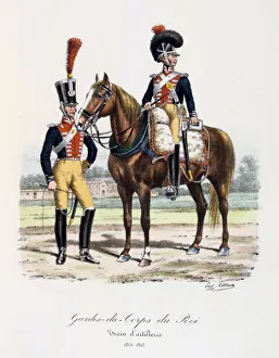 Artillerymen of the King's guard, 1814. From Histoire de la maison militaire Artillerymen of the King's guard, 1814. From Histoire de la maison militaire