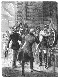 Artist's reconstruction of the scene when Tsar Ncholas I (1796-1855), sending Artist's reconstruction of the scene when Tsar Ncholas I (1796-1855), sending