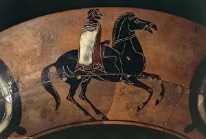 Attic kylix depicting horseman