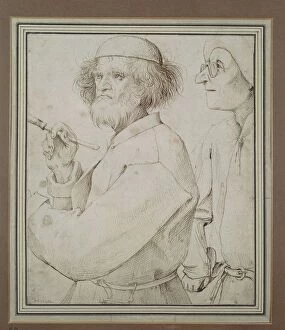 Pieter Bruegel Gallery: Austria, Vienna, The painter and the buyer, pen and ink on brown paper