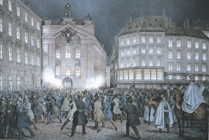 Austria, Vienna, The Students Receiving the Weapons at the Eve of March 13, 1848 Austria, Vienna, The Students Receiving the Weapons at the Eve of March 13, 1848