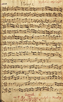 Autograph score, Sacred Cantata, part for first-violin Autograph score, Sacred Cantata, part for first-violin