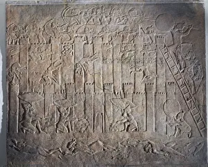 Battle scene, Relief from Royal Palaces of Nineveh, circa 645 B.C Battle scene, Relief from Royal Palaces of Nineveh, circa 645 B.C