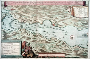 Battle of Vigo Bay, Spain, 12 October 1702. Spanish treasure fleet defeated by combined Battle of Vigo Bay, Spain, 12 October 1702. Spanish treasure fleet defeated by combined