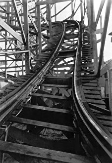 <b class=qtipBold><figcaption>The Big Dipper Roller Coaster</figcaption></b><br>San Francisco, California: c. 1940 Close-up of the Playland At The Beach roller coaster, The Big Dipper.<br><em>© Underwood Archives/UIG</em> The Big Dipper Roller Coaster