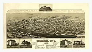 Images Dated 1st January 1882: Birds Eye View Of Cheyenne