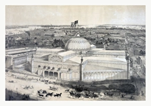 Birds Eye View Of The New York Crystal Palace And Environ By John Bachmann Birds Eye View Of The New York Crystal Palace And Environ By John Bachmann