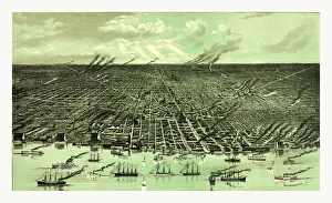 Birds Eye View Showing About Three Miles Square Of The Central Portion Of The City Of Birds Eye View Showing About Three Miles Square Of The Central Portion Of The City Of