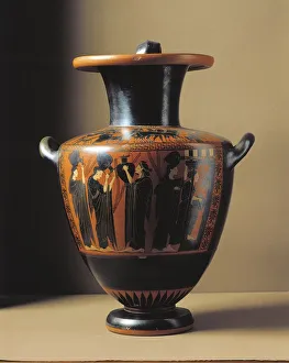 Black-figure pottery. Hydria from Vulci, Montalto di Castro, Viterbo Province, Italy Black-figure pottery. Hydria from Vulci, Montalto di Castro, Viterbo Province, Italy