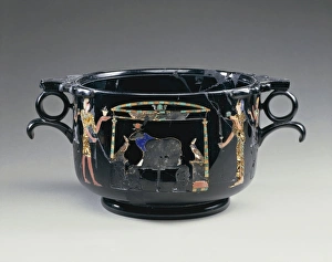 Black obsidian bowl depicting Egyptian style offering scene, from Stabile, Villa San Marco Black obsidian bowl depicting Egyptian style offering scene, from Stabile, Villa San Marco