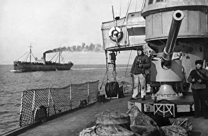 Black sea fleet, soviet naval vessels escorting a freight transport, may 1942 Black sea fleet, soviet naval vessels escorting a freight transport, may 1942