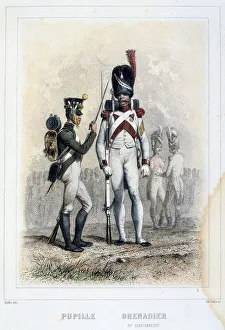 Boy soldier and Grenadier of the 3rd regiment. From Napoleon 1er et la Garde Imperiale Boy soldier and Grenadier of the 3rd regiment. From Napoleon 1er et la Garde Imperiale