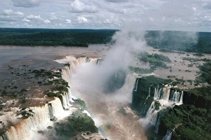 Brazil, Argentina, Iguacu National Park, Aerial view of Iguacu or Iguazu waterfalls Brazil, Argentina, Iguacu National Park, Aerial view of Iguacu or Iguazu waterfalls