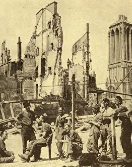 British troops resting, France