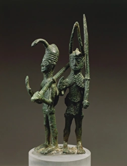 Bronze group of two figures of warriors, from Abini, fraction of Teti, province of Nuoro Bronze group of two figures of warriors, from Abini, fraction of Teti, province of Nuoro