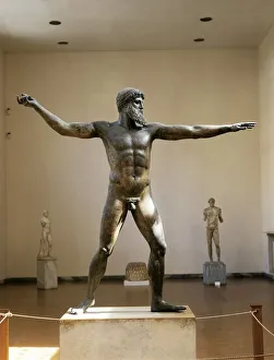 Bronze statue of Zeus or Poseidon known as Artemision Bronze, from Cape Artemision, Greece Bronze statue of Zeus or Poseidon known as Artemision Bronze, from Cape Artemision, Greece