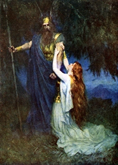Brunhilde foremost of the Valkyries, daughter of Wotan and Erda, pleading with her father Brunhilde foremost of the Valkyries, daughter of Wotan and Erda, pleading with her father