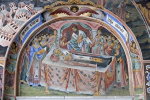 Bulgaria, Rila Mountains, Rila Monastery, fresco detail in Church of Nativity of Virgin Bulgaria, Rila Mountains, Rila Monastery, fresco detail in Church of Nativity of Virgin
