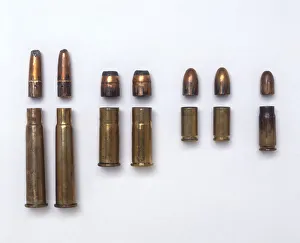 <b class=qtipBold><figcaption>Bullets and brass casings</figcaption></b><br><em>© Dorling Kindersley/UIG</em> Bullets and brass casings