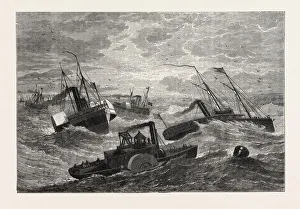 Burnsides Expedition Crossing Hatteras Bar, United States of America, Us, Usa, 1870S