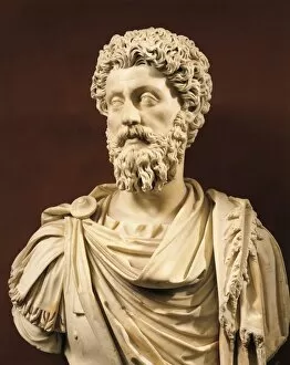 Bust of Emperor Marcus Aurelius (Marcus Annius Verus 121 - 180 A.D.), imperial age, marble
