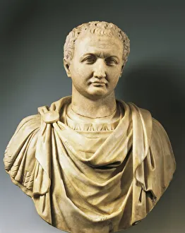 Bust of Emperor Titus (Titus Flavius Vespasianus, 39 - 81 A.D.), Flavian dynasty, imperial age, marble Bust of Emperor Titus (Titus Flavius Vespasianus, 39 - 81 A.D.), Flavian dynasty, imperial age, marble