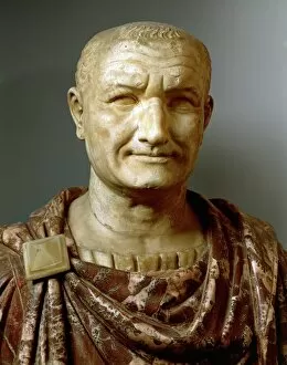 Bust of Emperor Vespasianus (Titus Flavius Vespasianus, 9 - 79 A.D.), Flavian dynasty, imperial age, marble