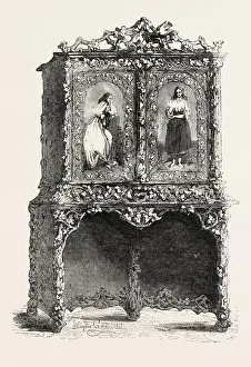 CABINET, BY TAHAN, PARIS, 1851 engraving CABINET, BY TAHAN, PARIS, 1851 engraving