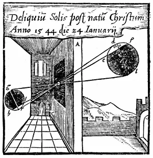 Camera obscura: projecting a solar eclipse into a darkened room through a small hole Camera obscura: projecting a solar eclipse into a darkened room through a small hole