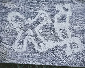 Camunian rose, copy of rock engravings in Valcamonica Valley, charcoal drawing Camunian rose, copy of rock engravings in Valcamonica Valley, charcoal drawing