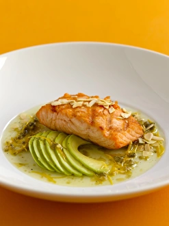 <b class=qtipBold><figcaption>Catalan salmon, close-up</figcaption></b><br><em>© Dorling Kindersley/UIG</em> Catalan salmon, close-up