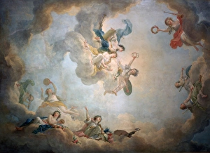 Ceiling of Marie Antoinettes Salon, Palace of Fontainbleau. Jedan-Simon Berthelemy Ceiling of Marie Antoinettes Salon, Palace of Fontainbleau. Jedan-Simon Berthelemy