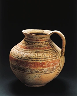 Ceramic jug with geometric decoration from Pomarico, Basilicata Region, Italy Ceramic jug with geometric decoration from Pomarico, Basilicata Region, Italy